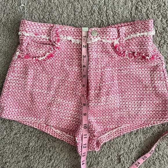 Zara Pink Tweed Women Shorts - Picture 8 of 11